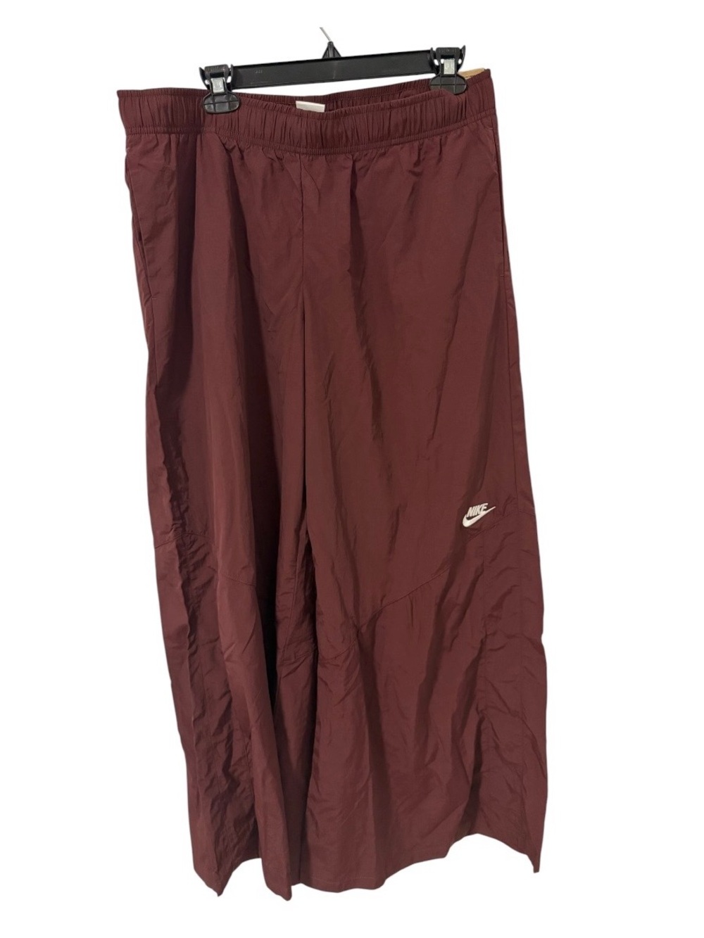 Nike Women’s Sportswear Essential Woven High-Waisted Wide-Leg Pants Maroon Large - Picture 3 of 12